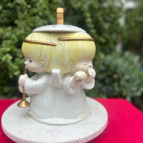 Charming Three Musical Angel Cookie Jar